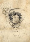 [The Countess of Erroll wearing a poke bonnet]