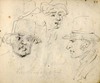 [Heads of three men wearing hats and fourth hat in background]