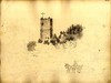 [Man with donkey and cart passing a tower and castle ramparts - unfinished]