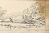 [River scene with figures]