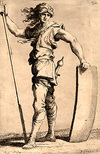 [Man with staff and tablet]