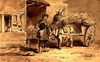 [Woman loading a donkey and cart]
