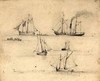 [Group of sailing and rowing boats with a sailing boat under steam]