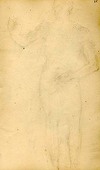 [Male nude with one hand behind his back, unfinished drawing]