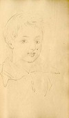 [Head and shoulders of a young boy looking right]