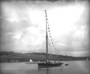 [Full view of Goff's yacht, flags on mast, Waterford]