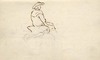 [A man in a hat seated on a rock - unfinished]