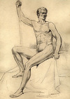 [Study of a seated male nude]