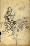 [Man on horseback taking a drink]