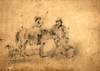 [A drover with his child on ponyback and dog by his side]
