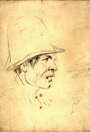 [Profile of a man wearing hat]