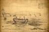 [Boats fishing close to the Poolbeg lighthouse with a view of Howth in the distance]