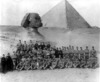 [Group of soldiers in Egypt, showing Sphinx and pyramid]