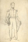 [Portrait of a British army officer, full length, standing with a sword in his left hand]