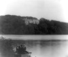 [View of Dromana House from river, boat in foreground, Cappoquin, Co. Waterford]