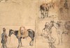 [Ten studies of horses, some with their riders]