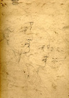 [Three male heads, unfinished]