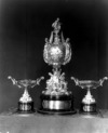 [Mr. Malcomson's trophies, front view]