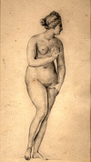 [Study of a standing female nude]