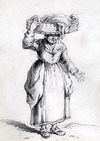 [Study of a woman carrying a clothes basket on her head]