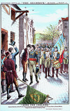 Died For Ireland. General Sarrazin, of the French Army of Invasion, embracing the corpse of the Peasant Patriot, Patrick Walsh, hanged by the English in Ballina, 1798