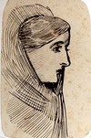 District visiting. Connemara. (Mainland.) [Connemara woman, head and shoulders, with shawl]