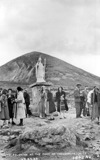 Pilgrims at the foot of Croaghpatrick