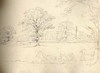 [View of houses and demesne with carriage, horses and figures - unfinished]