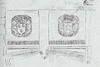 [Stone plaques bearing the coats of arms of Lawrence Deane and Catherine Stanton]