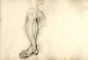 [Pencil study of a leg and foot]