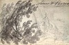 [Study of branches ; A man walking through a wood]