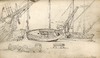 [Boats drawn up on a quay]