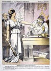 "Remove that bauble". Spirit of the people -"The hour has come when your house is not only a nuisance but a danger to the Country. So Begone." / Hereditary and irresponsible legislator -"What, ho! without there. Drop ye Portcullis, and set thy lances in rest. To the rescue! We are betrayed"! / The people's William -"Humph, it is very hard lines on me to be obliged to lend a hand to this business, as I hope at no very distant day to be one of their Lordships myself."