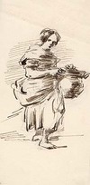 [Woman in shawl and carrying pitcher]