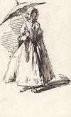 [Woman carrying parasol]