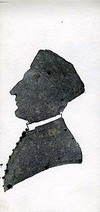 [Head and shoulders silhouette of a priest wearing a biretta and white collar]