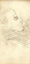 [Man lying down with hands behind head].
