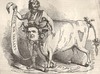[Hercules [?] leads a cow with Daniel O'Connell's face on it]