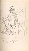 [Pencil drawing of Velázquez's painting "Prince Baltasar Carlos as Hunter"]