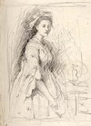 [Pencil sketch of "Stella" by Sir John Everett Millais]