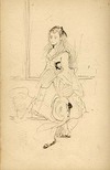 [Pencil sketch of "A Girl" by James McNeill Whistler]