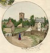 Neston Church, 1859 Sitting on a stile. Cheshire /