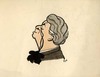 [Caricature of William Butler Yeats, (1865-1939), poet and senator, head & shoulders, right profile, head up in the air, wearing pince-nezs and cravat].