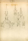 [Unidentified bell-tower and and four slender towers or turrets]