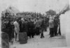 [Crowd gathered outside a house during an eviction, Coolgreany, Co.Wexford]