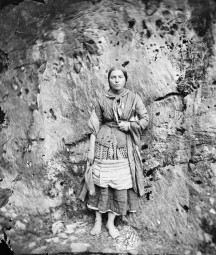 Bridget Sweeney selling refreshments at the Gap of Dunloe in Kerry around 1860-1870