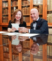 Katherine McSharry, Acting Director of the National Library of Ireland, and Bernárd Lynch