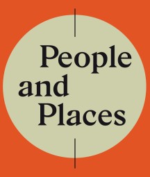 Orange graphic with black text reading People and Places