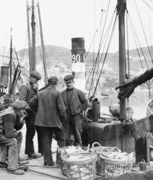 Fishermen on a pier