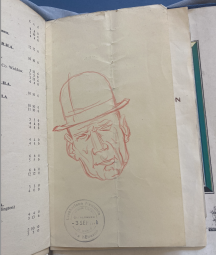 Harry Kernoff papers open with a sketch of a man